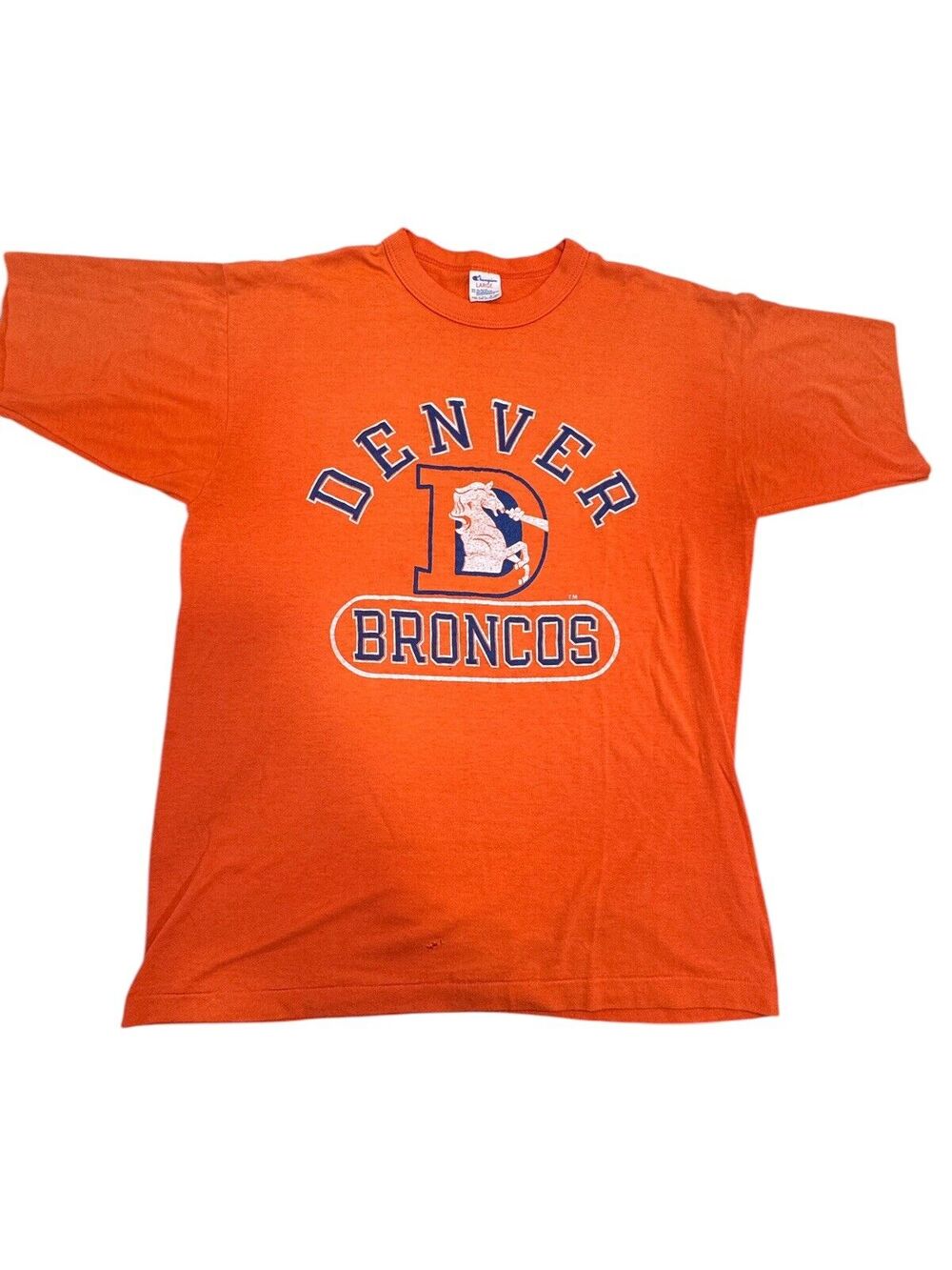 Vintage CHAMPION Denver Broncos Men’s T-Shirt L Made In USA NFL Single Stitch - Picture 1 of 7
